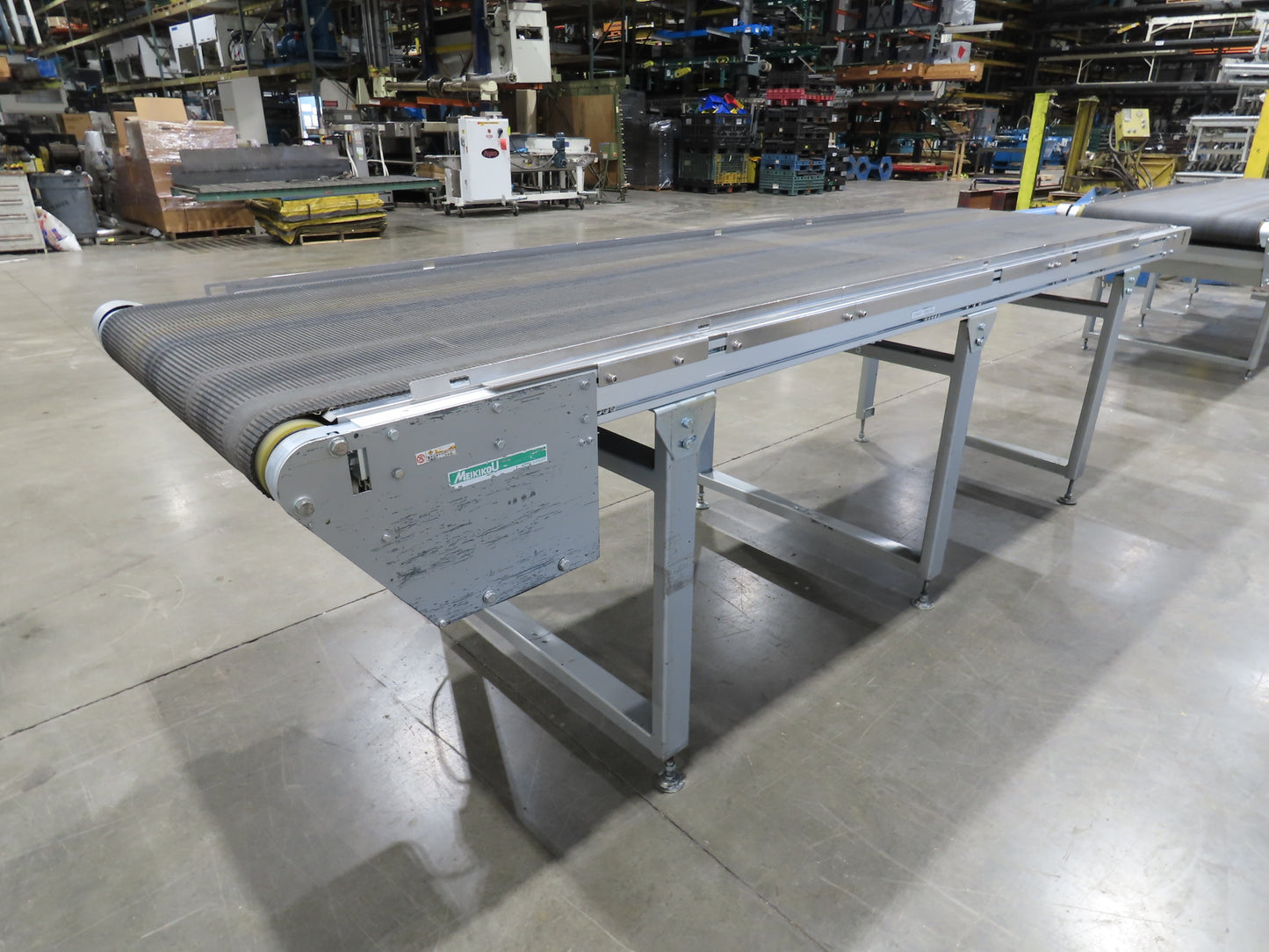 Habasit 38"x 11' 6" Slider Bed Conveyor 33.5"W Grip Belt 220V 3PH 5FPM