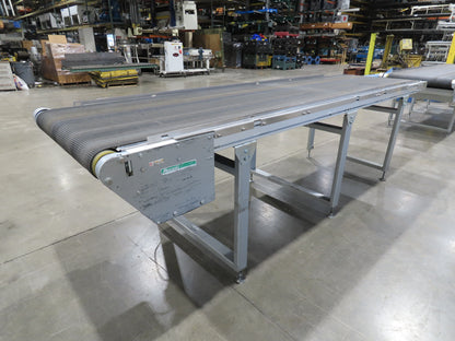 Habasit 38"x 11' 6" Slider Bed Conveyor 33.5"W Grip Belt 220V 3PH 5FPM