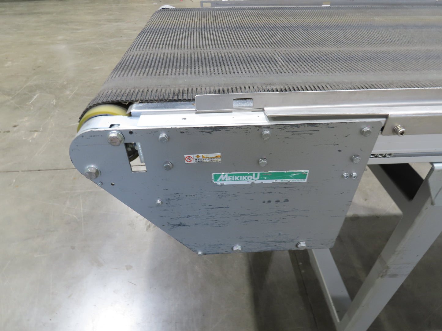 Habasit 38"x 11' 6" Slider Bed Conveyor 33.5"W Grip Belt 220V 3PH 5FPM