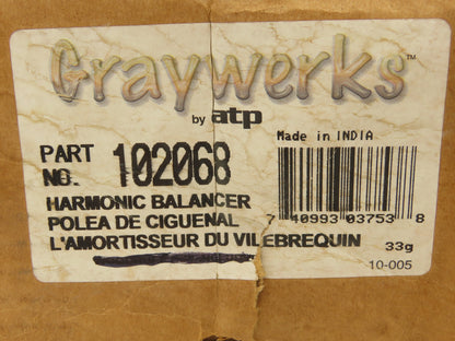 Graywerks 102068 ATP Harmonic Balancer 1-3/8"-34.8mm Bore 3/16" Keyway No Holes