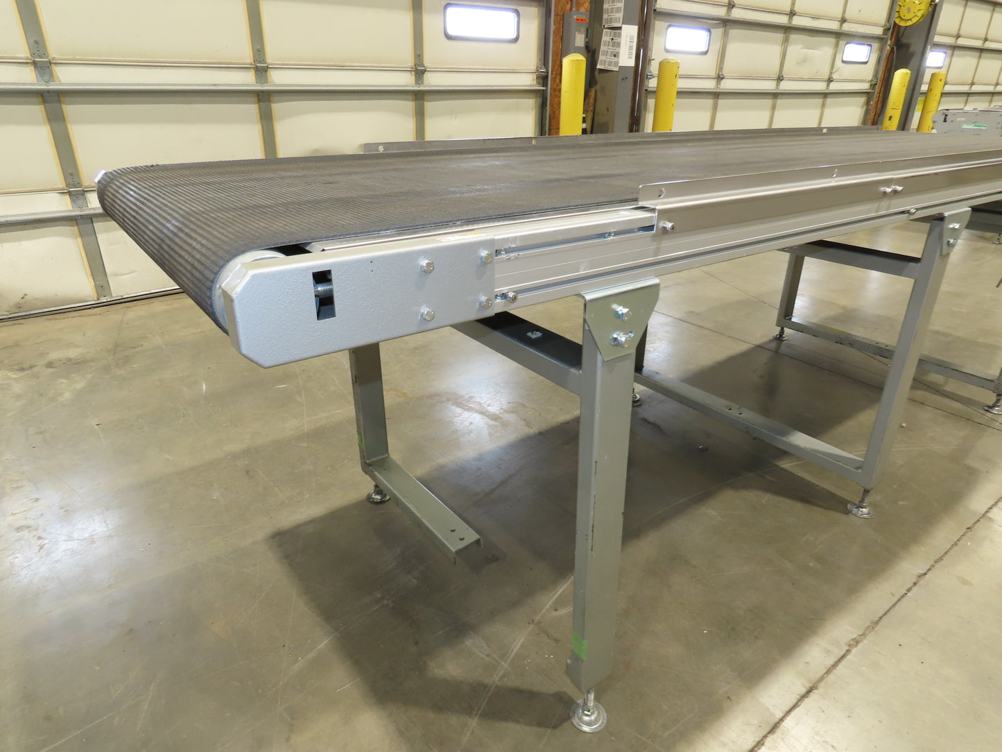 Habasit 38"x 11' 6" Slider Bed Conveyor 33.5"W Grip Belt 220V 3PH 5FPM