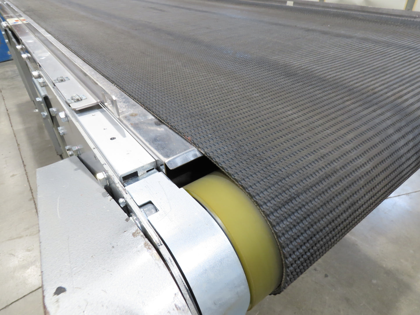 Habasit 38"x 11' 6" Slider Bed Conveyor 33.5"W Grip Belt 220V 3PH 5FPM