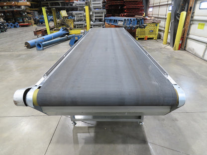 Habasit 38"x 11' 6" Slider Bed Conveyor 33.5"W Grip Belt 220V 3PH 5FPM