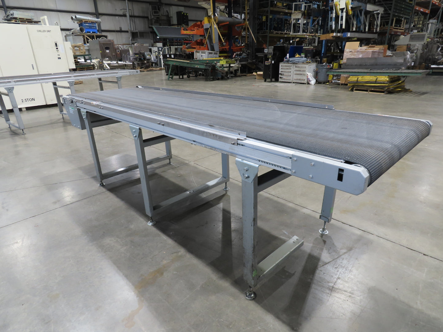 Habasit 38"x 11' 6" Slider Bed Conveyor 33.5"W Grip Belt 220V 3PH 5FPM