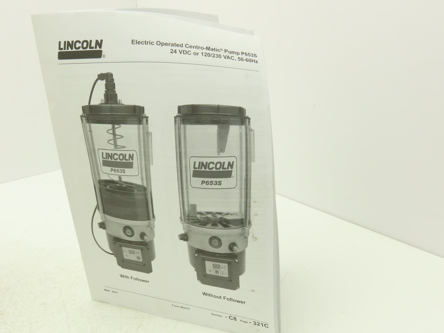 Lincoln 080088 P653S Electric Grease Lubricator Pump 120VAC 8-Liter