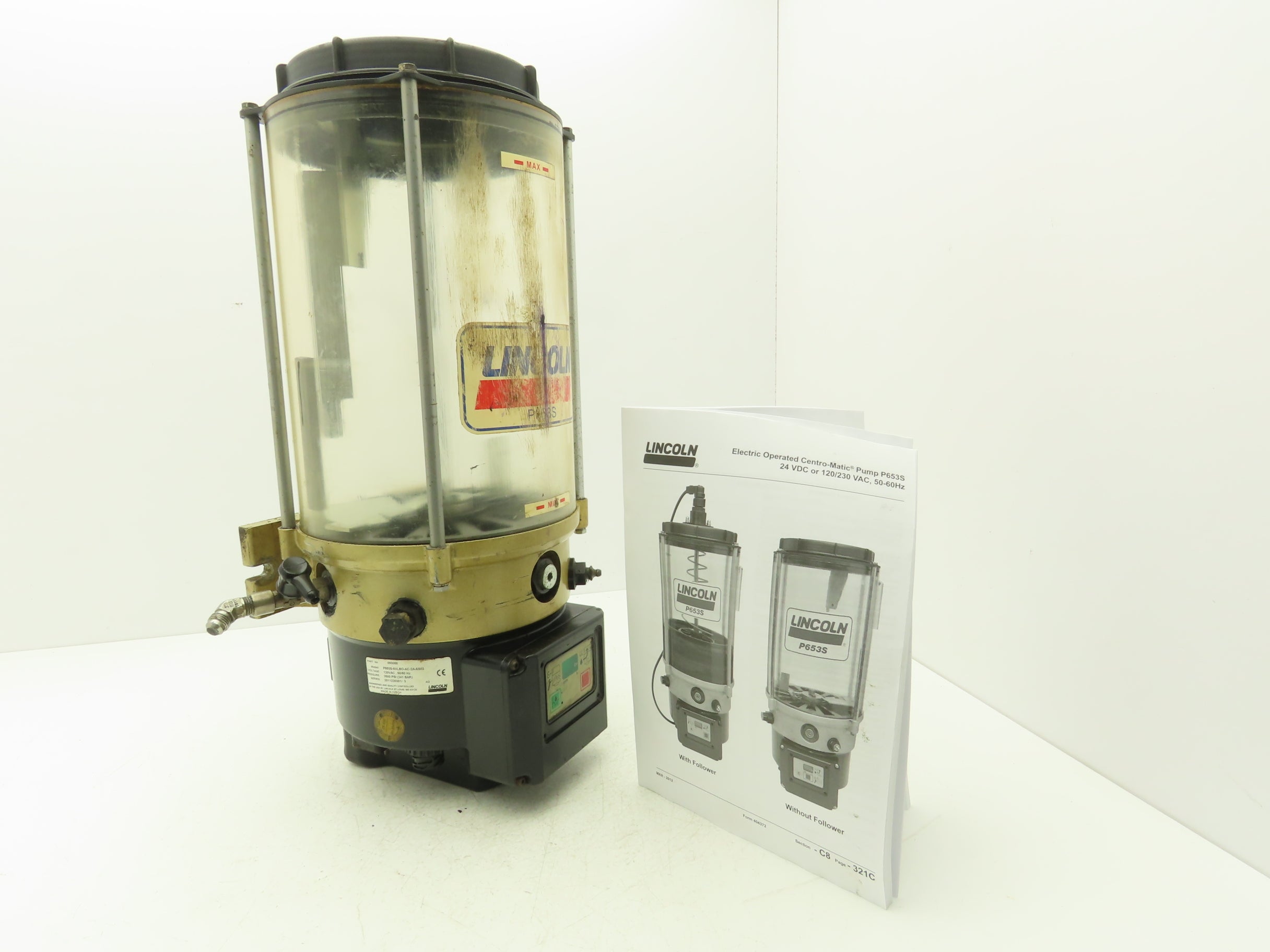 Lincoln 080088 P653S Electric Grease Lubricator Pump 120VAC 8-Liter ...