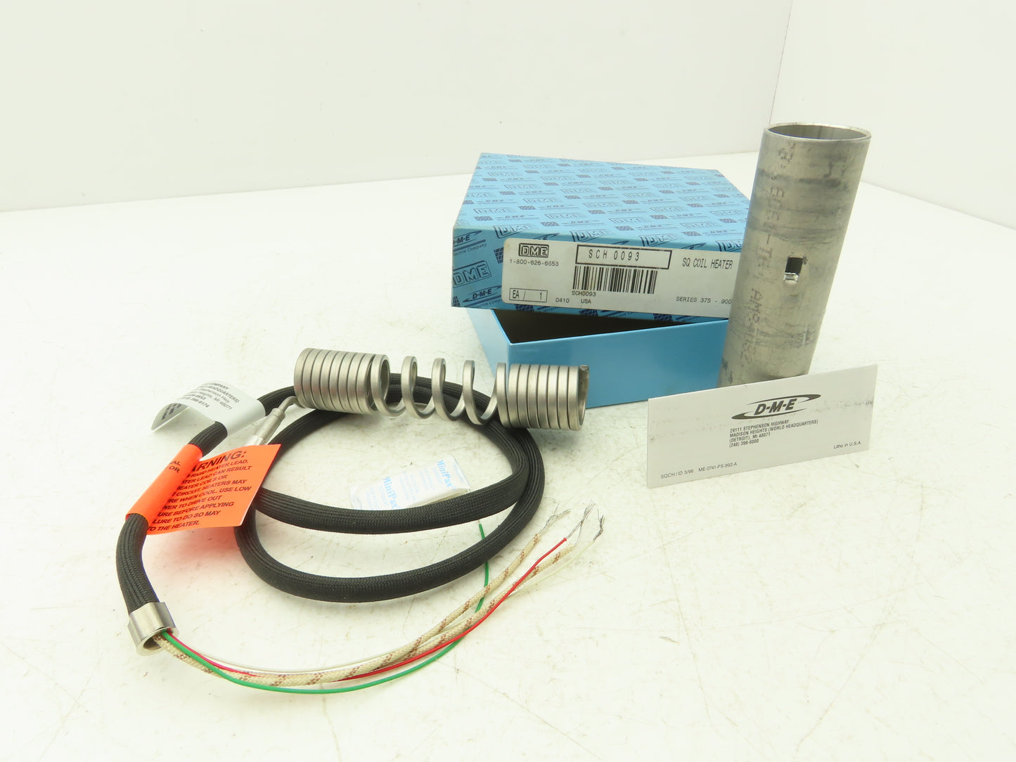 DME SCH0093 Front Load Square Coil Heater 7/8" ID x 4.9 Coiled 240V 250W