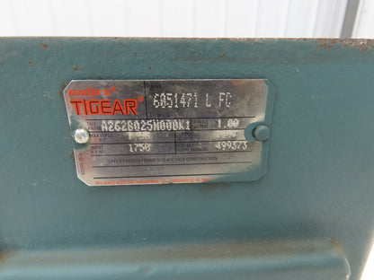 Dodge A262B025N000K1 Tigear Worm Gearbox 25:1 Reducer 70rpm 1.88Hp LH 56C