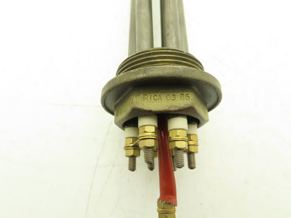 Rica Immersion Heating Element 265/460V 7200W 1.5"NPT Screw Plug 24"L Tube