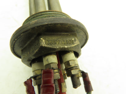 Rica Immersion Heating Element 265/460V 7200W 1.5"NPT Screw Plug 24"L Tube