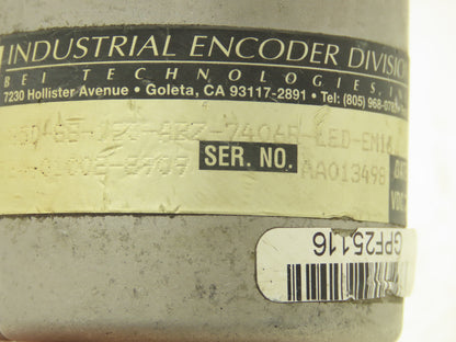BEI Industrial H25D-SS-120-AR7-7406R-LED-EM16 Rotary Encoder 5VDC 3/8" Shaft
