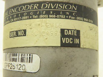 BEI Industrial H25D-SS-180-ABZ-7406R-LED-EM16 Rotary Encoder 5VDC 3/8" Shaft