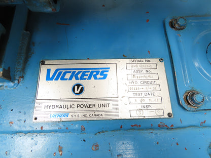 Vickers Hydraulic Power Unit 30 Gallon 11 GPM 2000 PSI 3Hp 230/460V 3PH