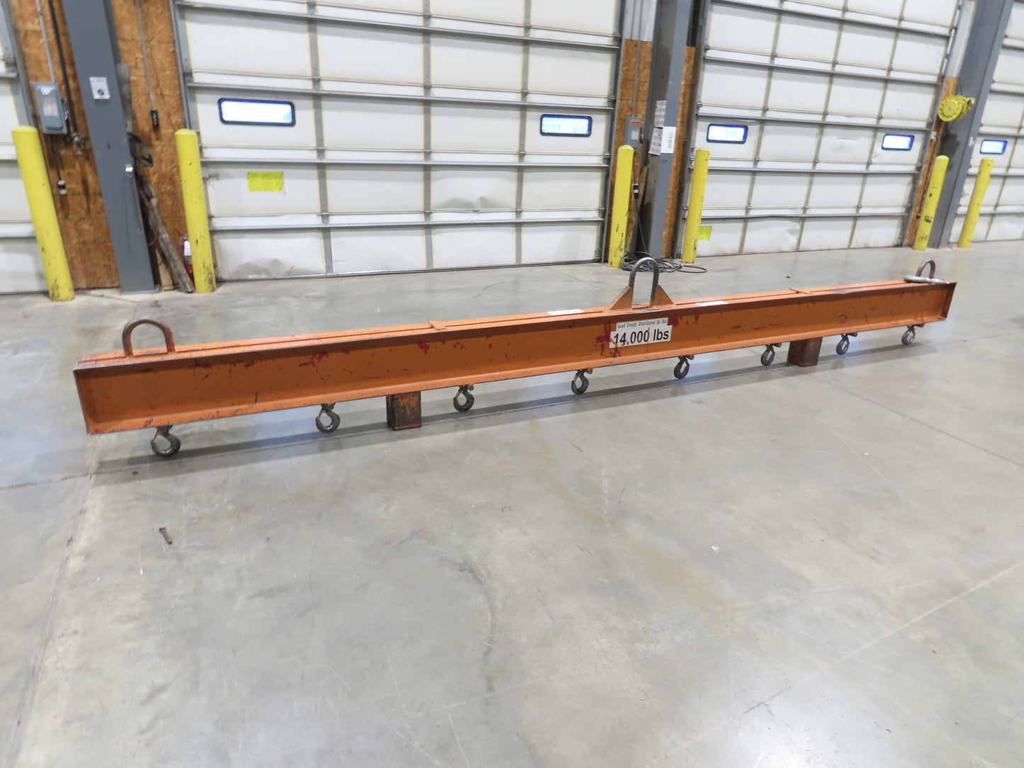 14000 Lb Rigging Lifting Beam Spreader Bar 8-Hook 200" Spread Center Lift