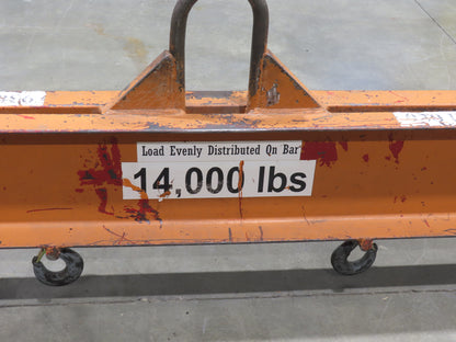 14000 Lb Rigging Lifting Beam Spreader Bar 8-Hook 200" Spread Center Lift