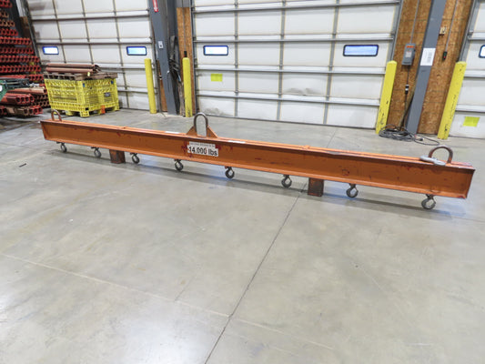 14000 Lb Rigging Lifting Beam Spreader Bar 8-Hook 200" Spread Center Lift