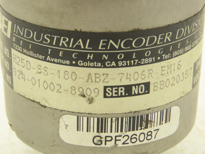 BEI Industrial H25D-SS-180-ABZ-7406R-EM16 Rotary Encoder 5V 3/8" Shaft