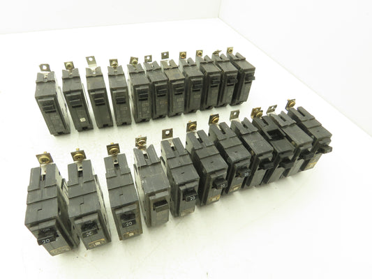 General Electric AB120 Circuit Breaker 1-Pole 20A Bolt-In 120/240V  Lot of 22