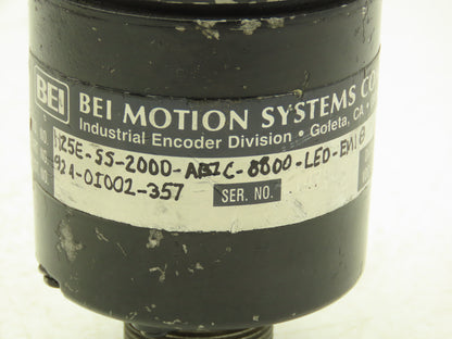 BEI Industrial H25E-SS-2000-ABZC-8800-LED-EM18 Rotary Encoder 5V 3/8" Shaft