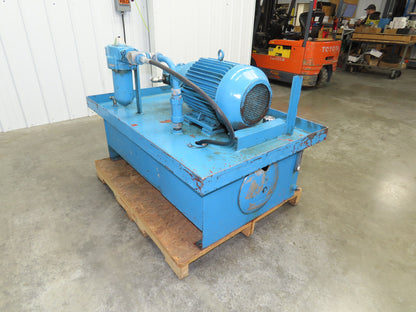Vickers Hydraulic Power Unit 60 Gallon 21 GPM 3000 PSI 15Hp 230/460V 3PH