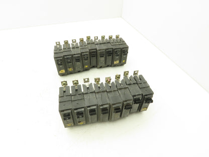General Electric THQB115 Circuit Breaker 1-Pole 15Amp Bolt-In 120/240V Lot of 17