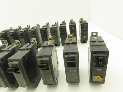 General Electric THQB115 Circuit Breaker 1-Pole 15Amp Bolt-In 120/240V Lot of 17