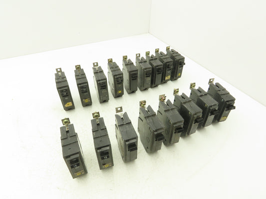 General Electric THQB115 Circuit Breaker 1-Pole 15Amp Bolt-In 120/240V Lot of 17