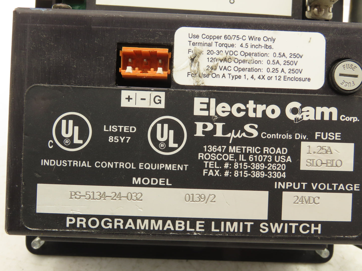 Electro Cam Plus PS-5134-24-032 Programmable Limit Switch Plus 5000 Series
