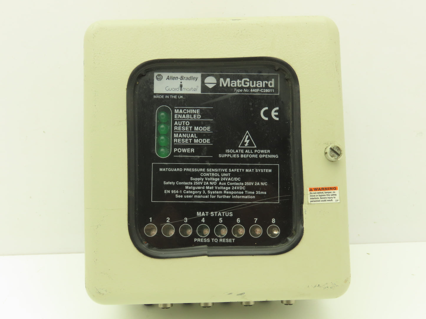 Allen Bradley 440F-C28011 MatGuard Guardmaster Safety Mat Control Unit 8 Inputs