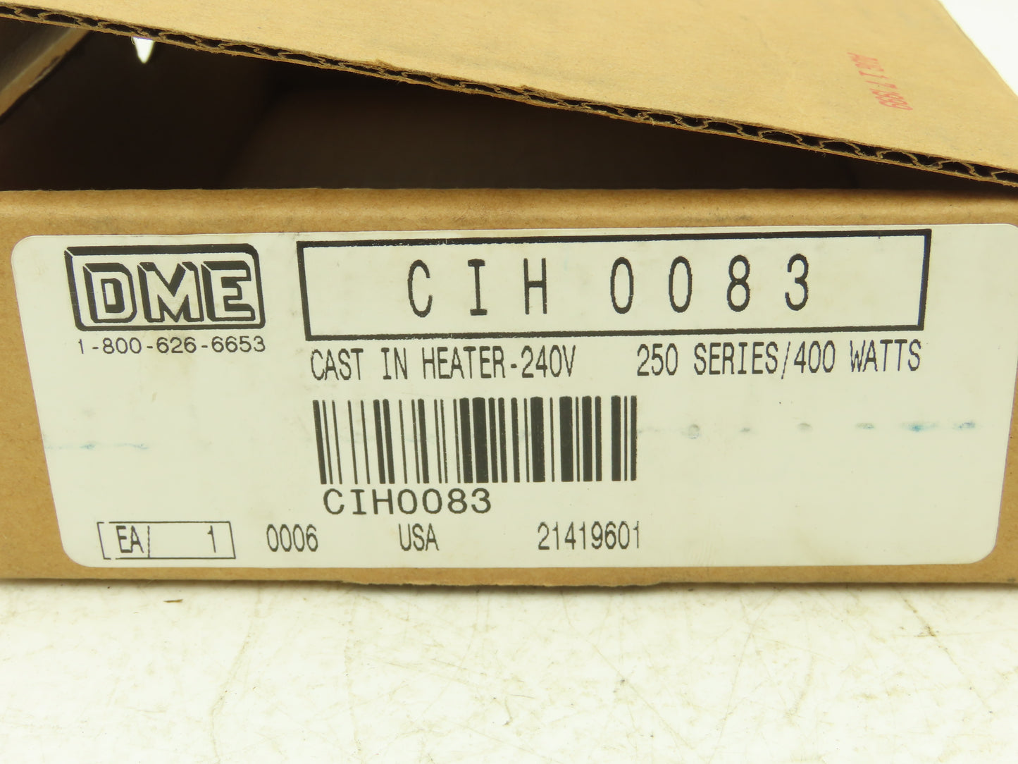 DME CIH0083 Nozzle Heater 250 Series 400W 240V 0.624 ID x 3.062 OD 30" Harness