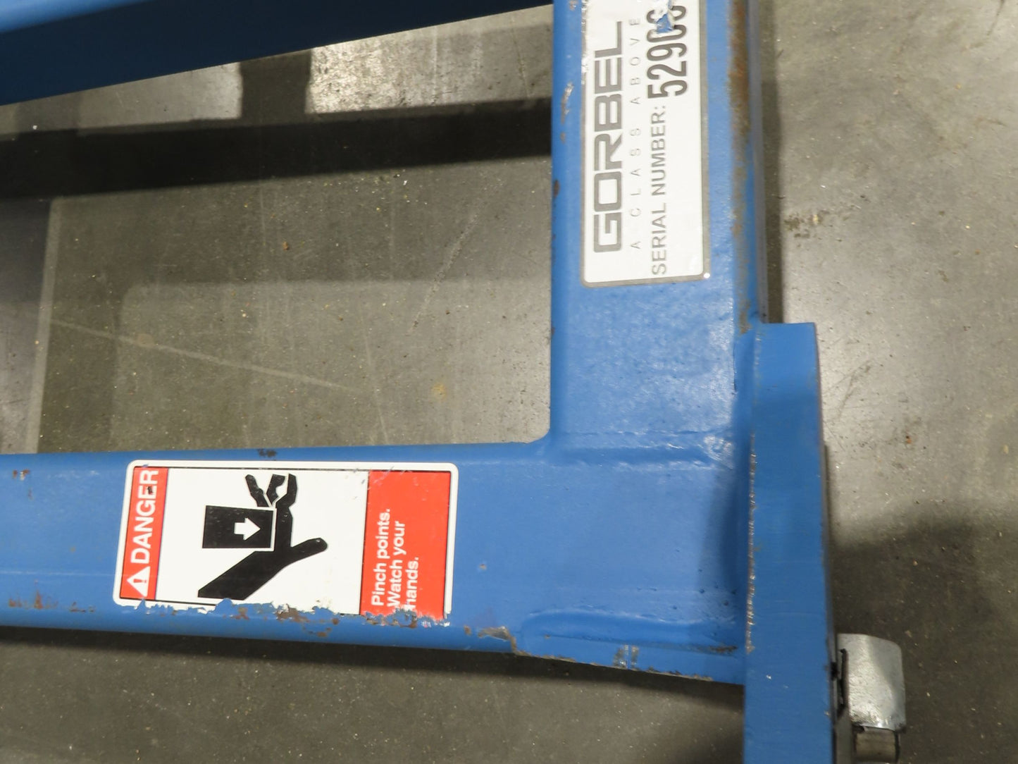 Gorbel 1/4 Ton 500Lb Free Standing Work Station Post Jib Crane 10' Span 10'H