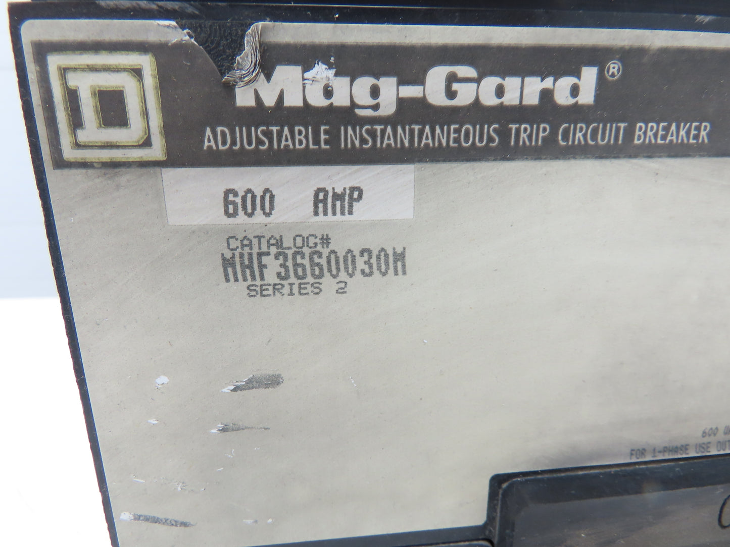 Square D MHF3660030M Molded Case Circuit Breaker 600A 3 Pole 600VAC 1PH