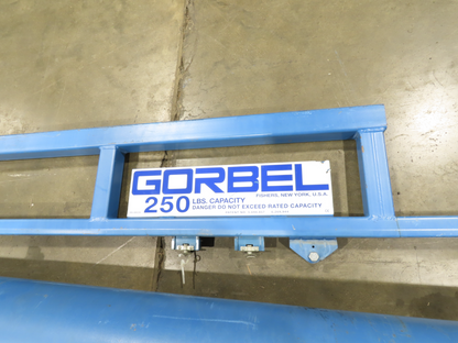 Gorbel 250Lb Free Standing Work Station Post Jib Crane 10' Span 10'H