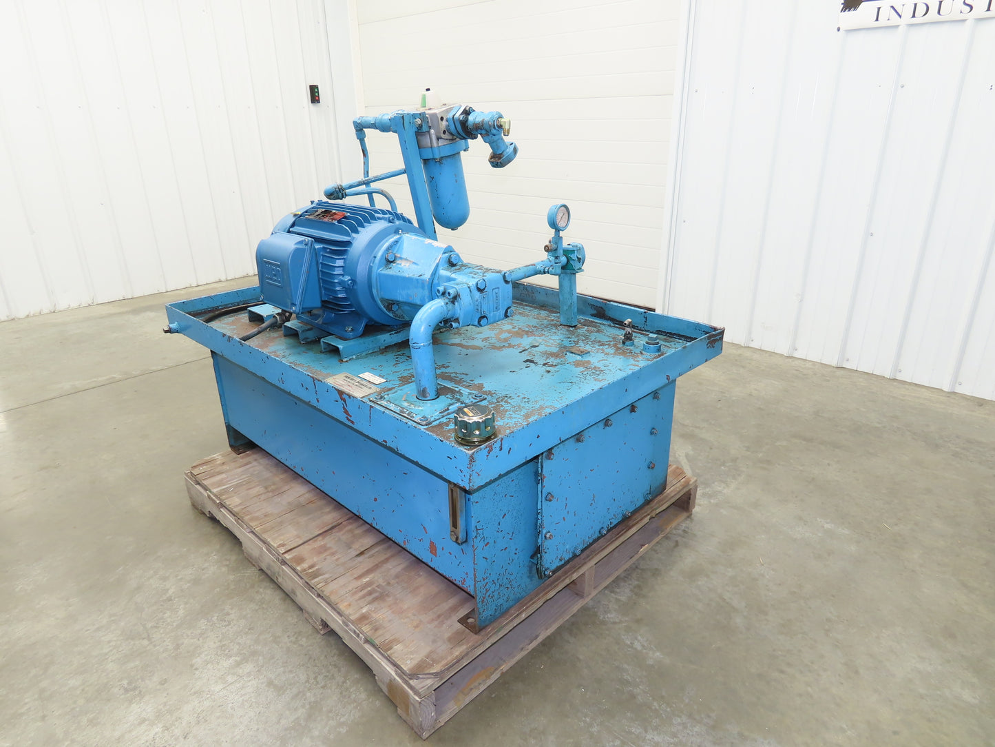 Vickers/Frontier Hydraulic Power Unit 60 Gallon 21gpm 2500psi 10Hp 230/460V 3PH