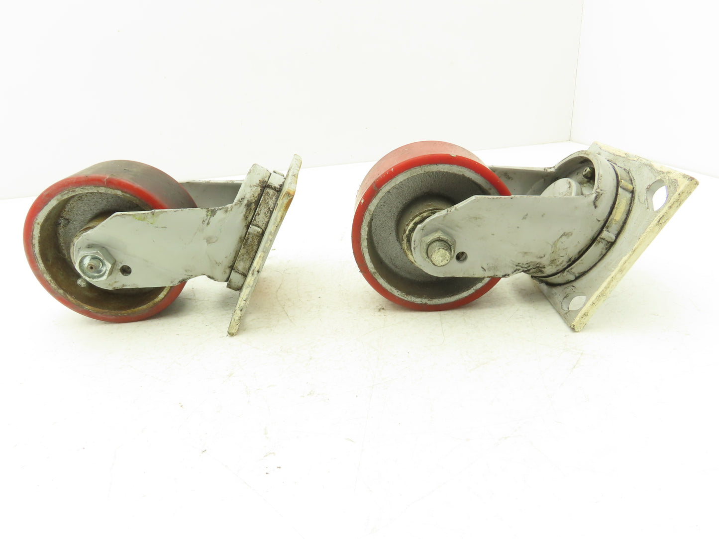 4" Caster Wheel Poly/Cast Swivel Base 2" Wide 5-1/2" Height Lot of 2