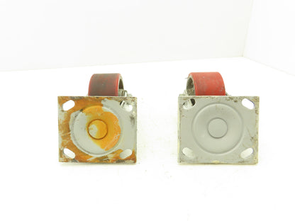 4" Caster Wheel Poly/Cast Swivel Base 2" Wide 5-1/2" Height Lot of 2