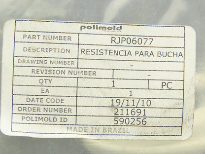 Polimold RJP06077 Nozzle Heater Square Coil 2.9"L x .75"ID x .96"OD 690W 230V