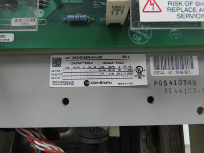 Allen Bradley SA3100-B500-AN-L6R AC Drive VFD 500Hp 460V Ser A 3Ph With Frame