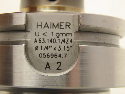 Haimer A63.140.1/4Z4 Arbor Mill Tool Holder Shrink Chuck 1/4" x 3.15"