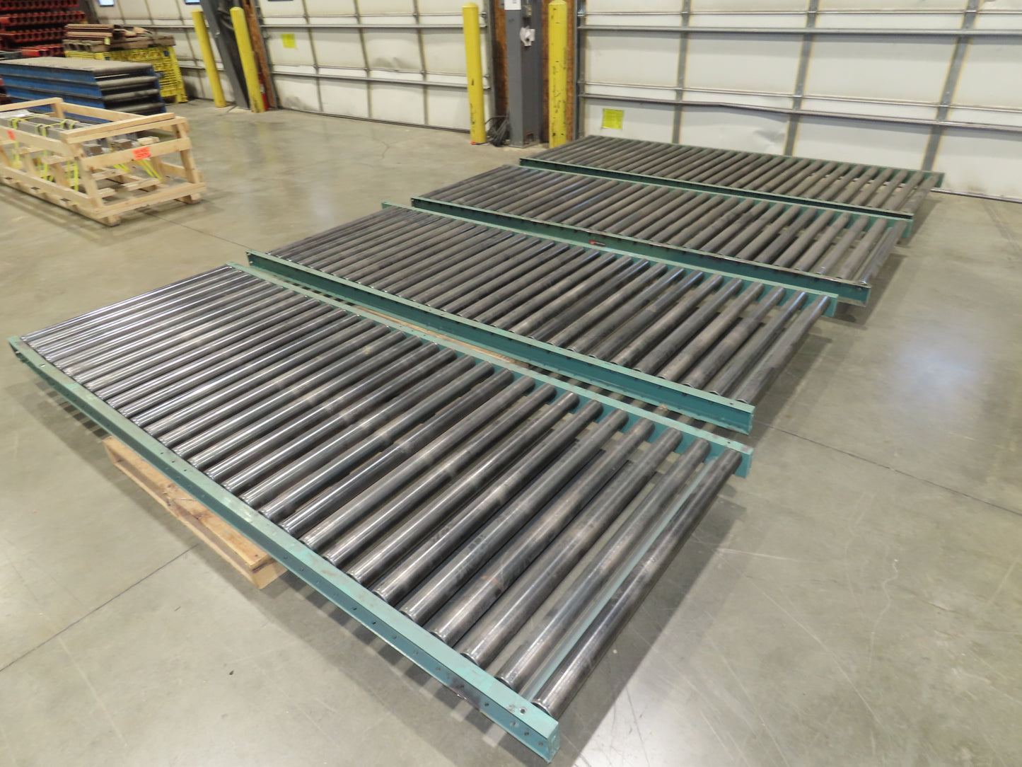 Roach 45"x 10' Gravity Roller Pallet Conveyor 2.5" Roller 42"BF 4-Sections 40'L