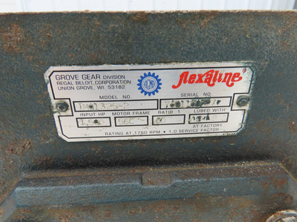 Grove Gear TM01325-2 Flexaline Gearbox 60:1 Reducer 1.5Hp 29 RPM LH 56C