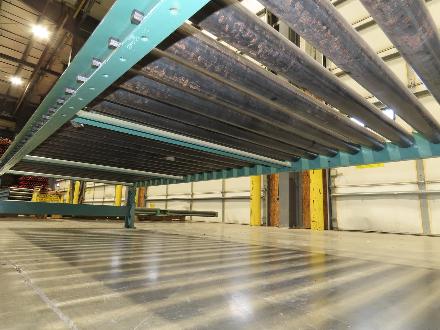 Roach 46"x 10' Gravity Roller Pallet Conveyor 2.5" Roller 43"BF Adj Height