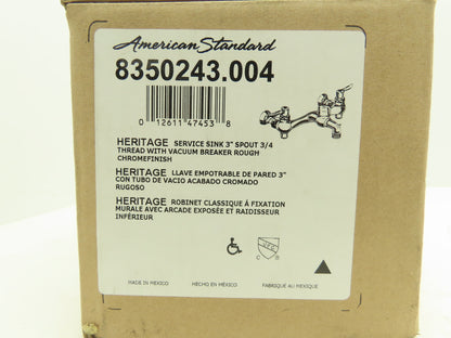 American Standard Commercial Wall-Mount Service Sink Faucet 3" Vac Breaker Spout