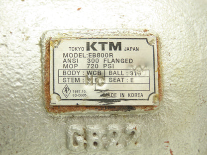 KTM EB862R-32ET-30 2" Steel Flanged Ball Valve Class 300 8-Bolt 720psi EB800R
