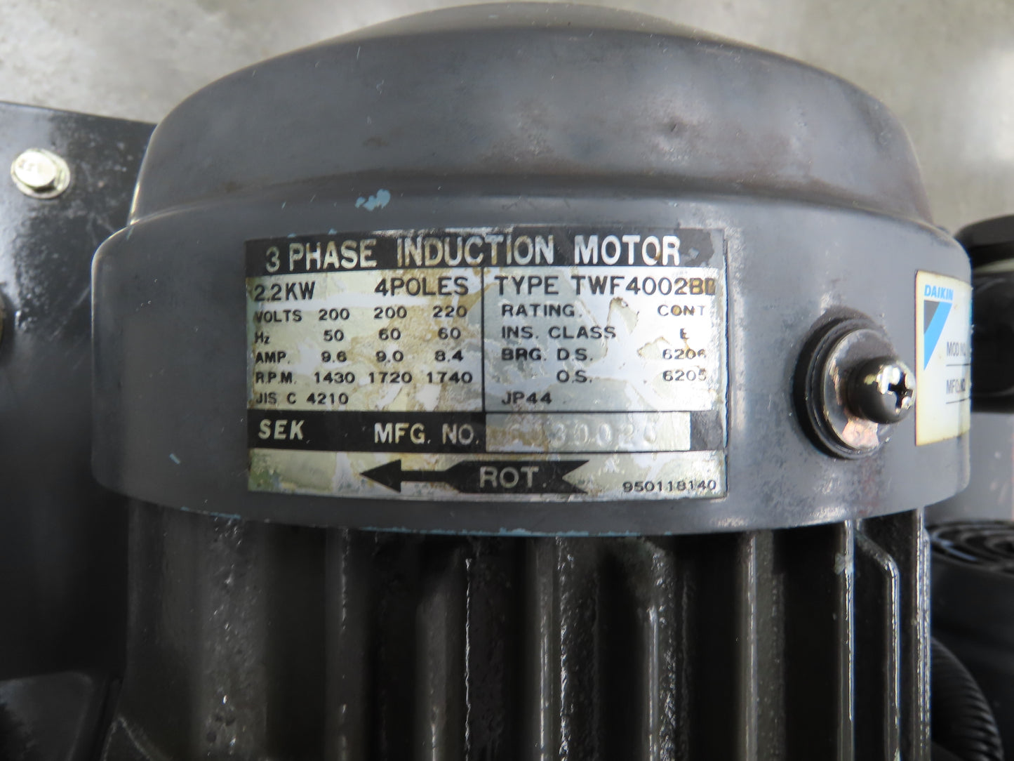 Daikin Hydraulic Power Unit 6.8GPM 220V w/Chiller 1.5kW & Circulation Pump/Motor