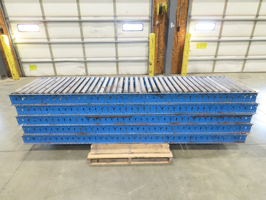 30"x 10' Gravity Roller Conveyor 1.9" Pop-Out Roller 27.5"BF 5-Sections 50'L