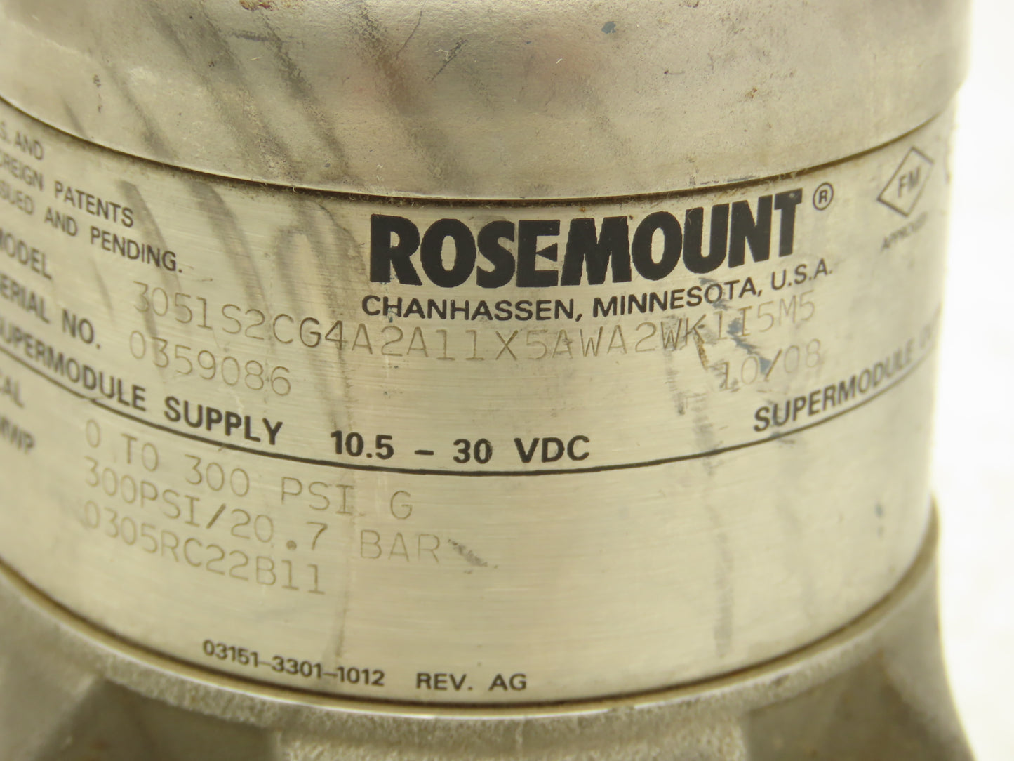 Rosemount 3051S2CG4A2A11X5AWA2WK1I5M5 Pressure Transmitter 0-300 PSI Base Only