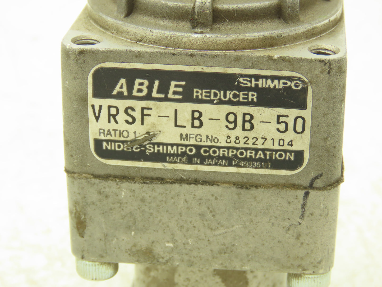 Nidec Shimpo VRSF-LB-9B-50 ABLE Inline Gearbox 9:1 Reducer Helical Gear