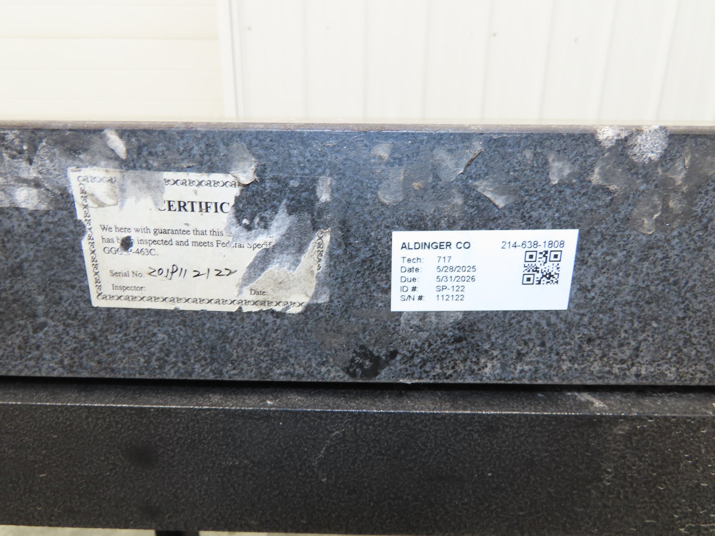 Granite Surface Inspection Plate 24 x 18 x 3" Black Out of Grade Metal Stand