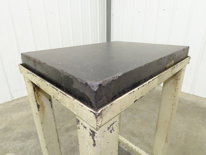 Granite Surface Inspection Plate 24 x 18 x 3" Metal Stand Black Out of Grade